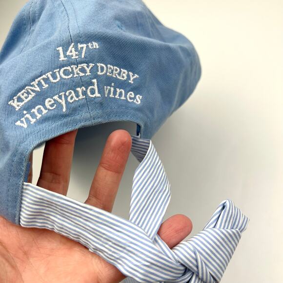 Vineyard Vines Blue Kentucky Bow Back Derby Hat - Picture 3 of 6